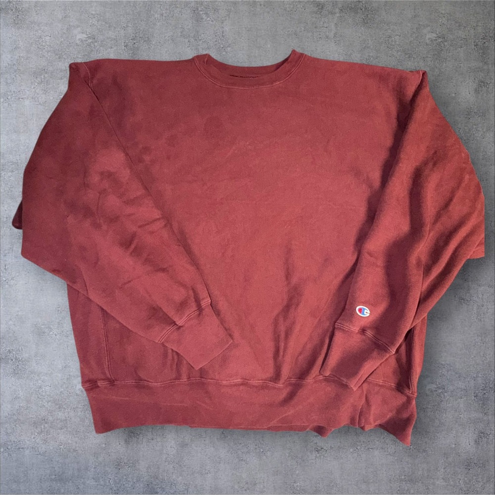 Champion Vintage Reverse Weave Sweatshirt Mens 3XL Burgundy Maroon Crewneck